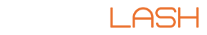TransLash Logo in white and orange.