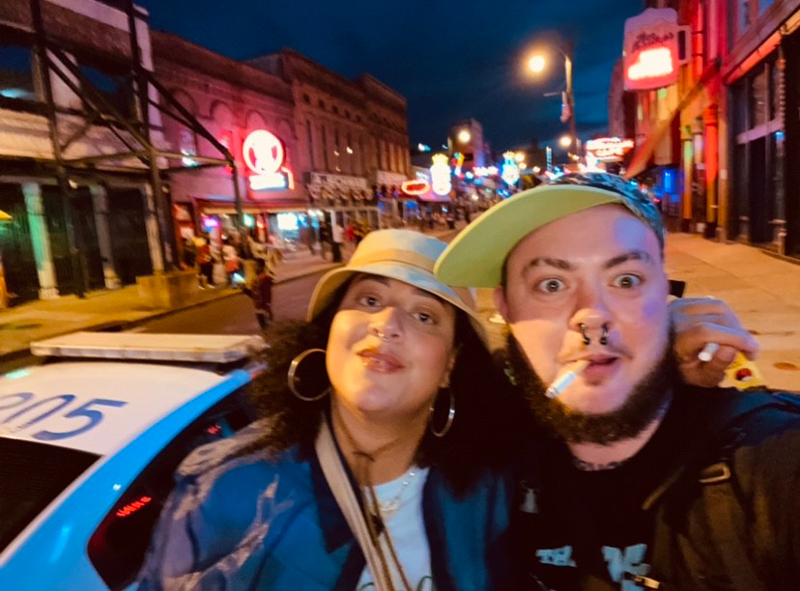 Darius with his partner, Noelia, on the Legendary Beale Street in Memphis, Tennessee. June 2021
